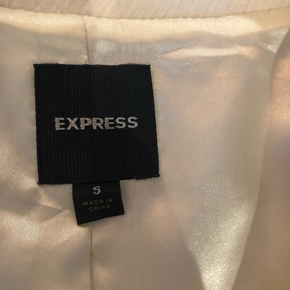 Express Cream Pea Coat with Gold Buttons - Picture 4 of 8